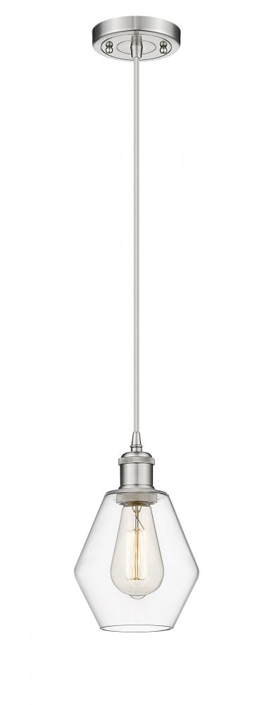 Cindyrella - 1 Light - 6 inch - Brushed Satin Nickel - Cord hung - Mini Pendant