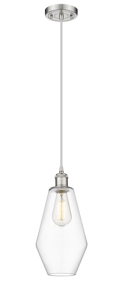 Cindyrella - 1 Light - 7 inch - Brushed Satin Nickel - Cord hung - Mini Pendant