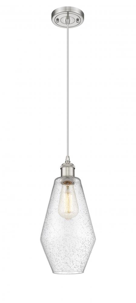 Cindyrella - 1 Light - 7 inch - Brushed Satin Nickel - Cord hung - Mini Pendant