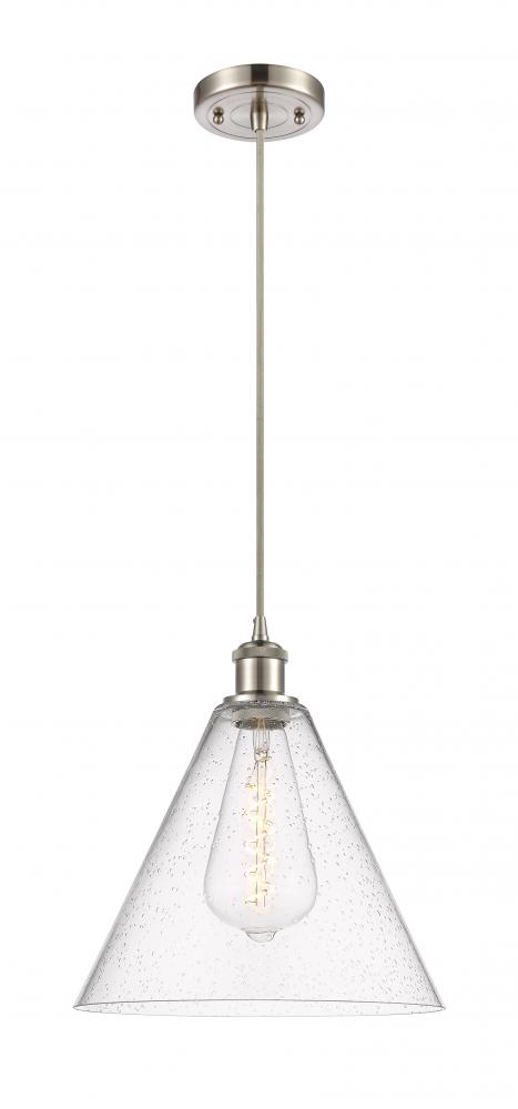 Berkshire - 1 Light - 12 inch - Brushed Satin Nickel - Cord hung - Mini Pendant