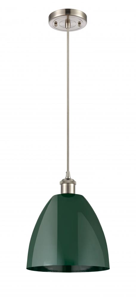 Plymouth - 1 Light - 9 inch - Brushed Satin Nickel - Cord hung - Mini Pendant