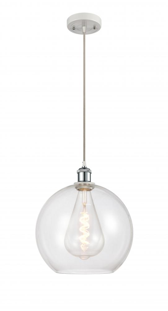 Athens - 1 Light - 12 inch - White Polished Chrome - Cord hung - Mini Pendant