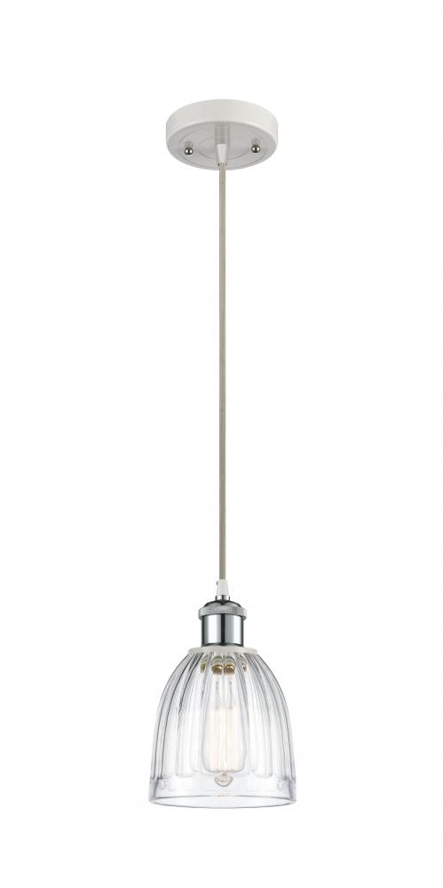 Brookfield - 1 Light - 6 inch - White Polished Chrome - Cord hung - Mini Pendant