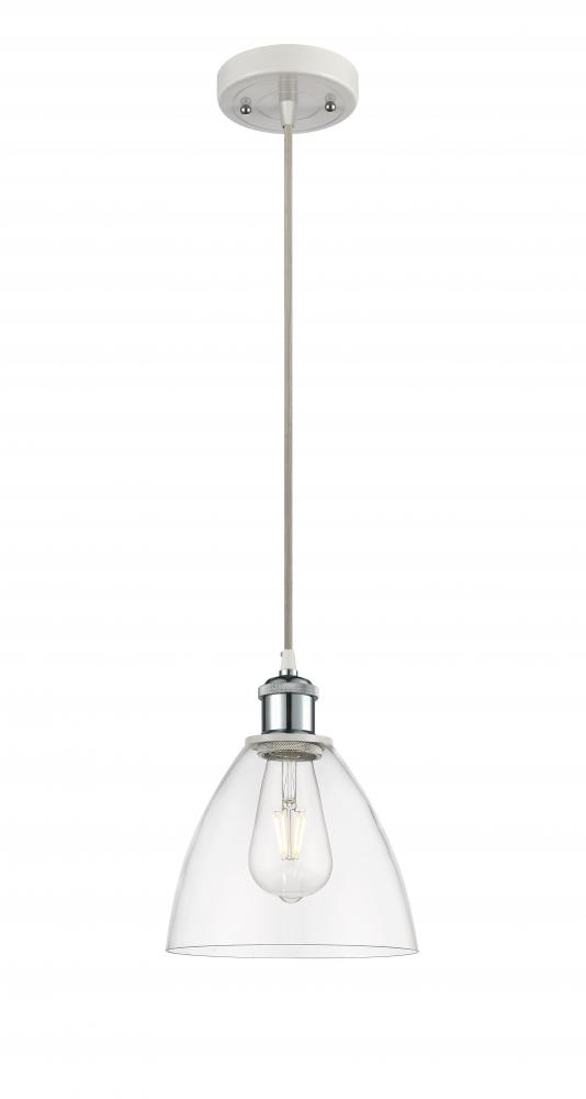 Bristol - 1 Light - 8 inch - White Polished Chrome - Cord hung - Mini Pendant