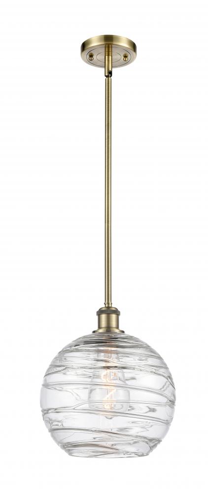 Athens Deco Swirl - 1 Light - 10 inch - Antique Brass - Mini Pendant