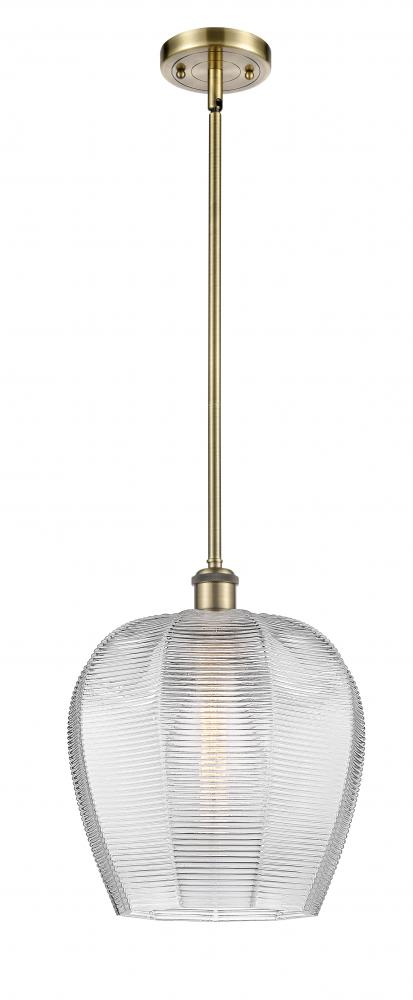 Norfolk - 1 Light - 12 inch - Antique Brass - Mini Pendant