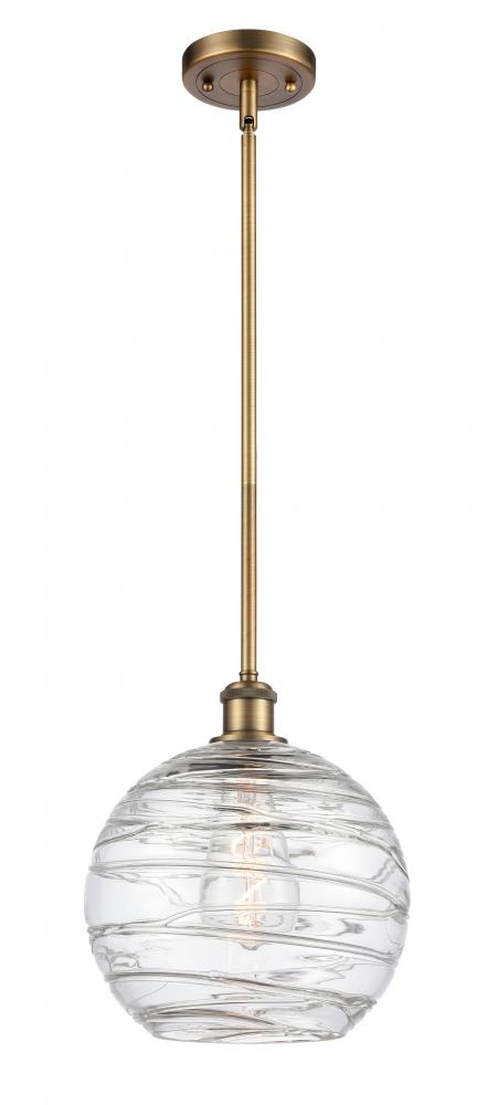 Athens Deco Swirl - 1 Light - 10 inch - Brushed Brass - Mini Pendant