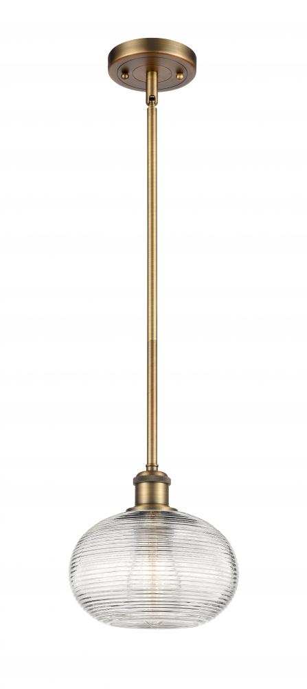 Ithaca - 1 Light - 8 inch - Brushed Brass - Mini Pendant