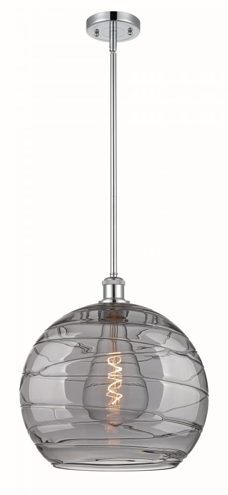 Athens Deco Swirl - 1 Light - 14 inch - Polished Chrome - Pendant