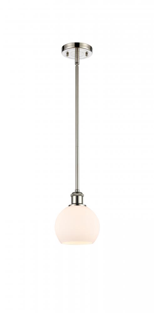 Athens - 1 Light - 6 inch - Polished Nickel - Mini Pendant