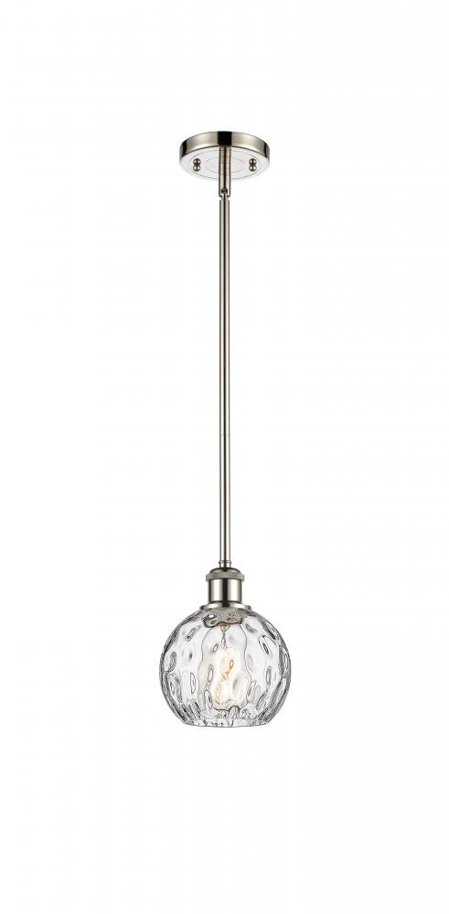 Athens Water Glass - 1 Light - 6 inch - Polished Nickel - Mini Pendant