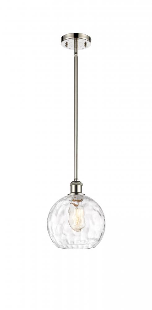 Athens Water Glass - 1 Light - 8 inch - Polished Nickel - Mini Pendant