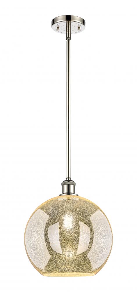 Athens - 1 Light - 12 inch - Polished Nickel - Mini Pendant
