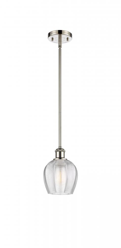 Norfolk - 1 Light - 6 inch - Polished Nickel - Mini Pendant