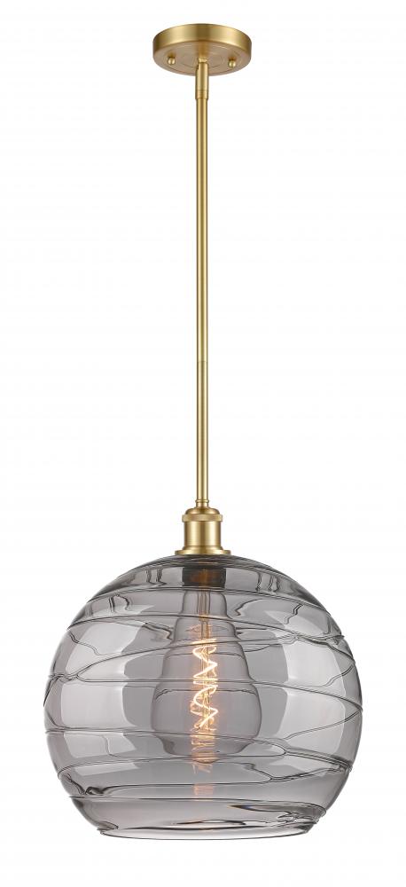 Athens Deco Swirl - 1 Light - 14 inch - Satin Gold - Pendant