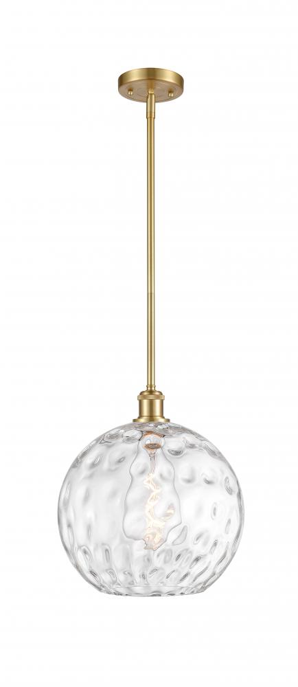 Athens Water Glass - 1 Light - 12 inch - Satin Gold - Mini Pendant