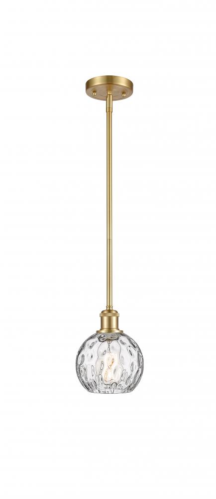 Athens Water Glass - 1 Light - 6 inch - Satin Gold - Mini Pendant