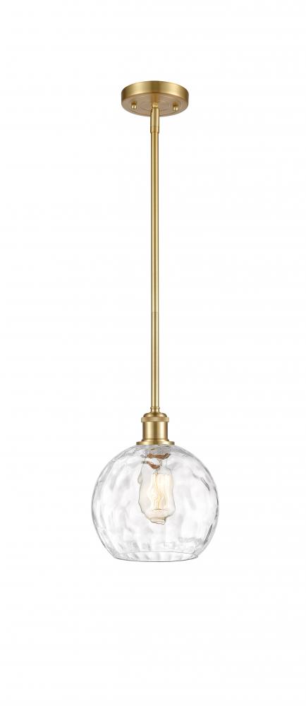 Athens Water Glass - 1 Light - 8 inch - Satin Gold - Mini Pendant