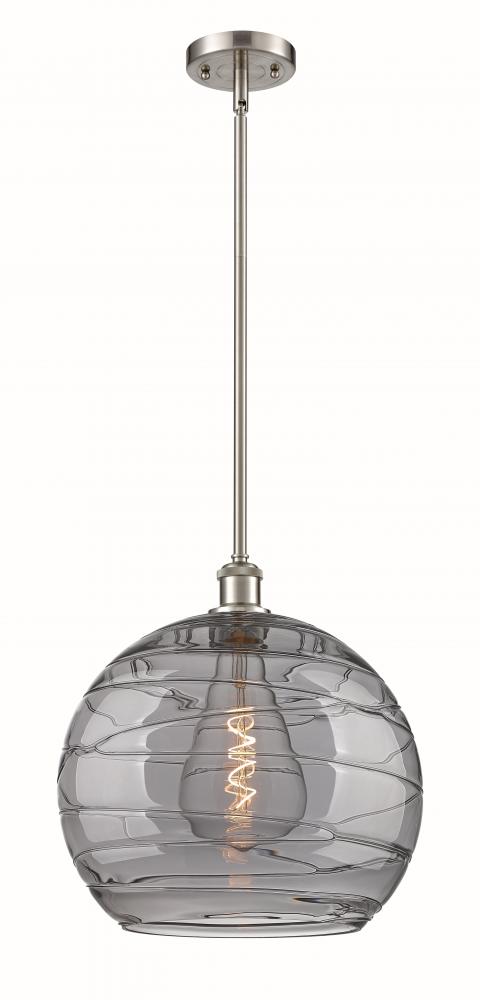 Athens Deco Swirl - 1 Light - 14 inch - Brushed Satin Nickel - Pendant