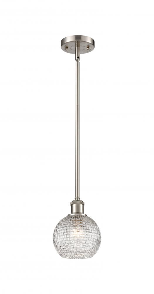 Athens - 1 Light - 6 inch - Brushed Satin Nickel - Mini Pendant