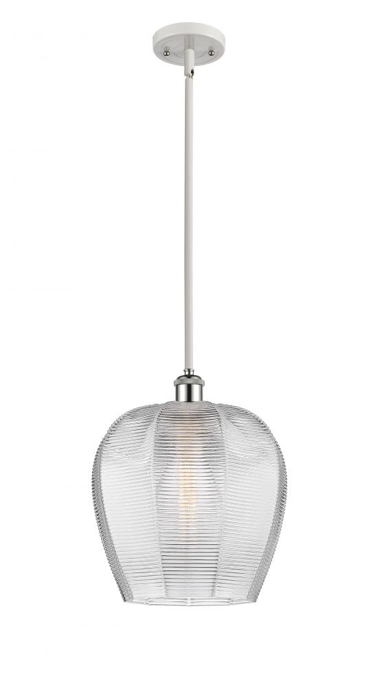 Norfolk - 1 Light - 12 inch - White Polished Chrome - Mini Pendant