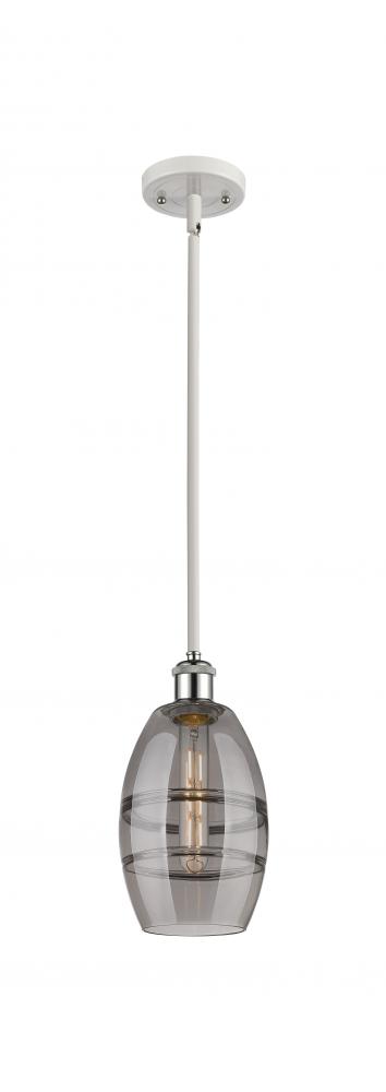 Vaz - 1 Light - 6 inch - White Polished Chrome - Mini Pendant