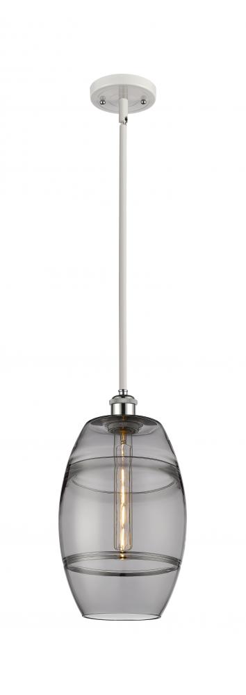 Vaz - 1 Light - 8 inch - White Polished Chrome - Mini Pendant