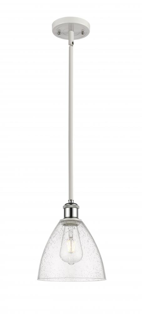 Bristol - 1 Light - 8 inch - White Polished Chrome - Mini Pendant