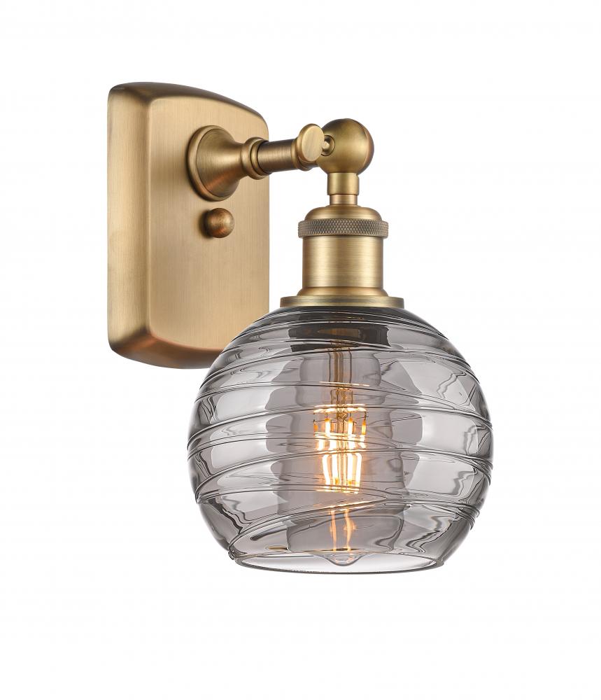 Athens Deco Swirl - 1 Light - 6 inch - Brushed Brass - Sconce