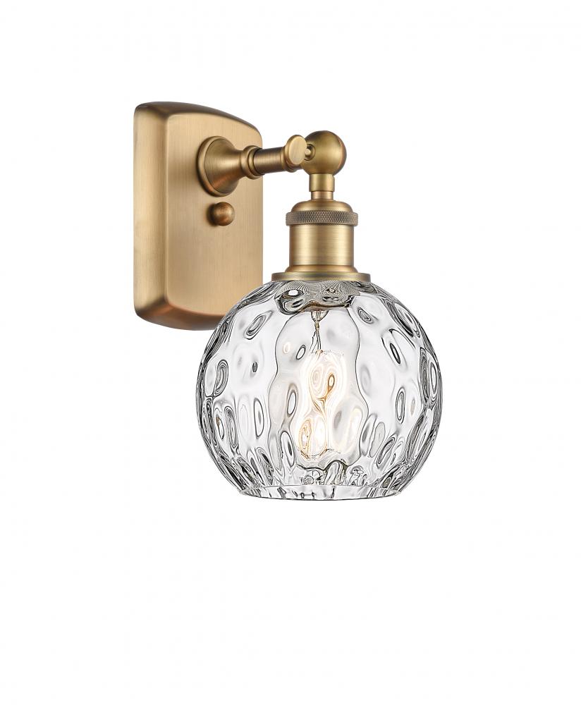 Athens Water Glass - 1 Light - 6 inch - Brushed Brass - Sconce