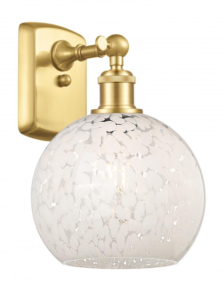 White Mouchette - 1 Light - 8 inch - Satin Gold - Sconce