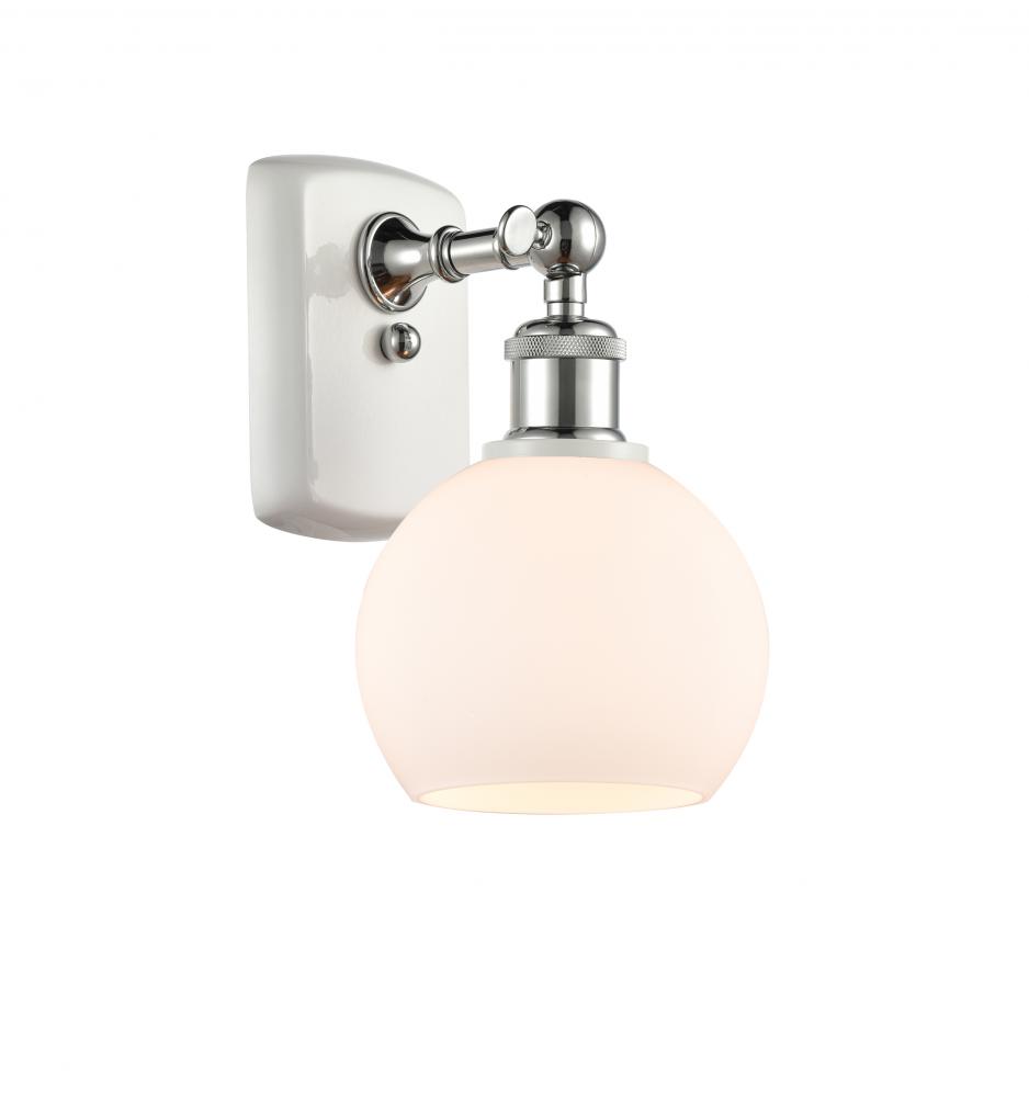 Athens - 1 Light - 6 inch - White Polished Chrome - Sconce