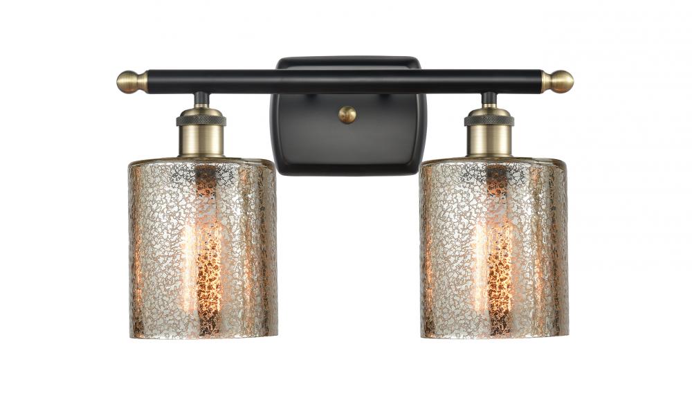 Cobbleskill - 2 Light - 15 inch - Black Antique Brass - Bath Vanity Light