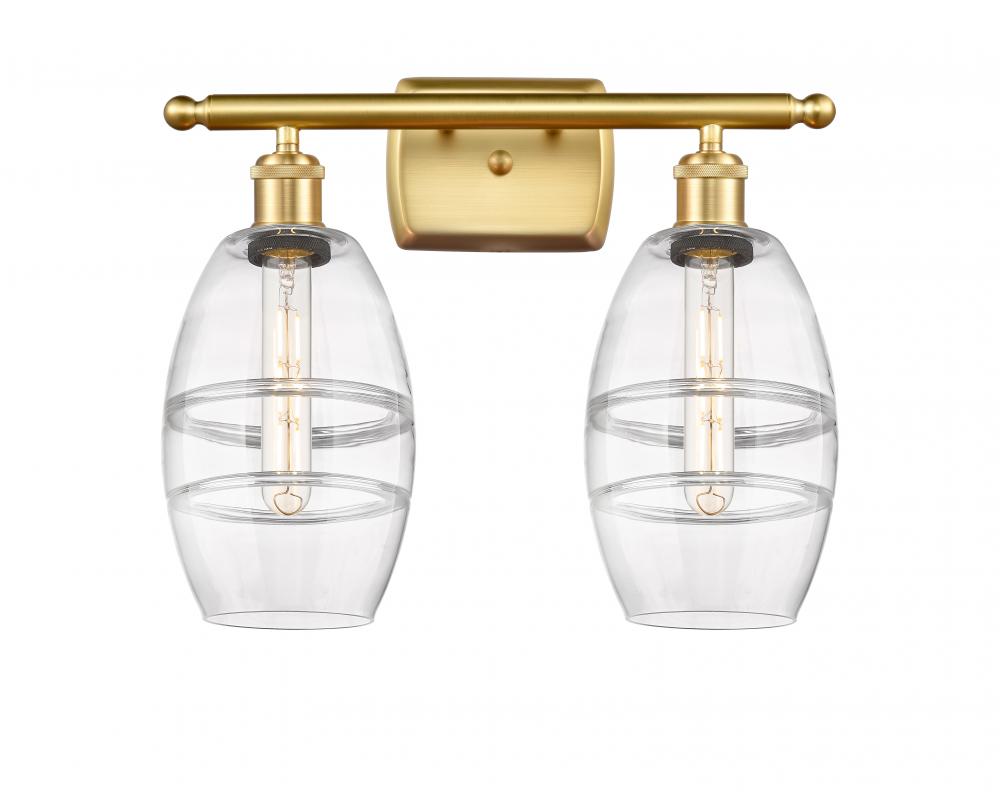 Vaz - 2 Light - 16 inch - Satin Gold - Bath Vanity Light