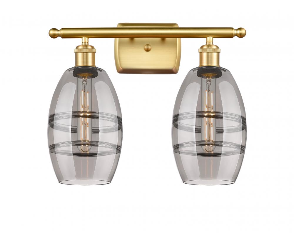 Vaz - 2 Light - 16 inch - Satin Gold - Bath Vanity Light