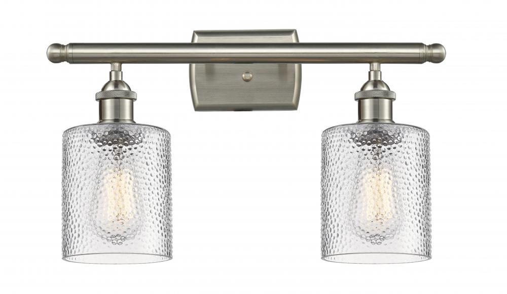 Cobbleskill - 2 Light - 15 inch - Brushed Satin Nickel - Bath Vanity Light