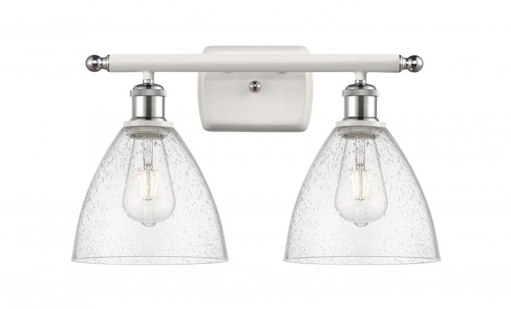 Bristol - 2 Light - 18 inch - White Polished Chrome - Bath Vanity Light