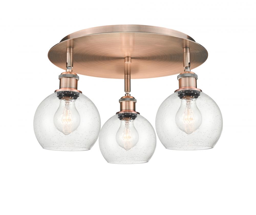 Athens - 3 Light - 18 inch - Antique Copper - Flush Mount