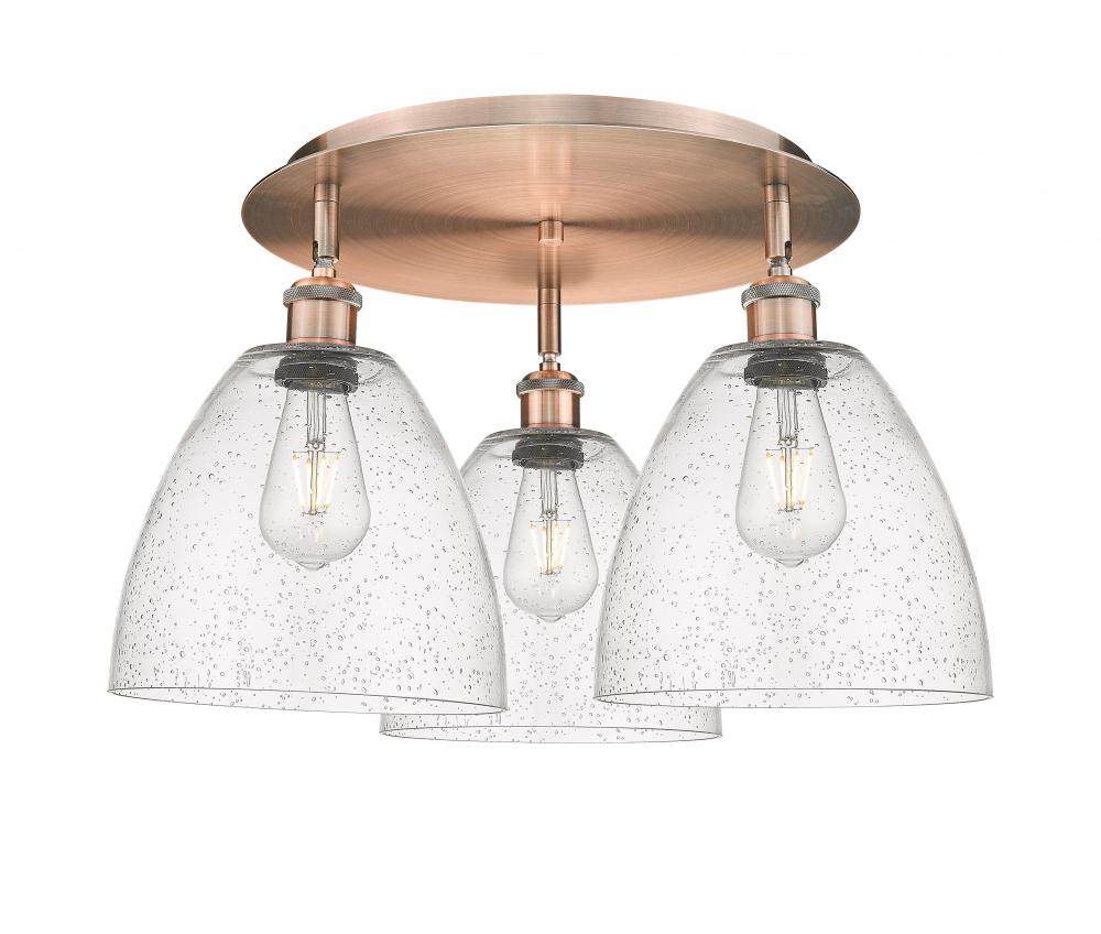 Bristol - 3 Light - 21 inch - Antique Copper - Flush Mount