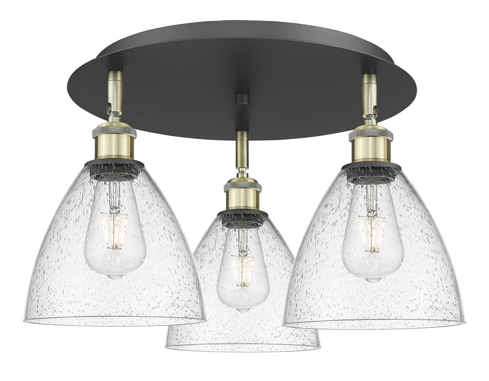 Bristol - 3 Light - 19 inch - Black Antique Brass - Flush Mount