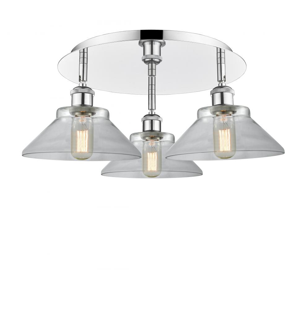 Orwell - 3 Light - 20 inch - Polished Chrome - Flush Mount