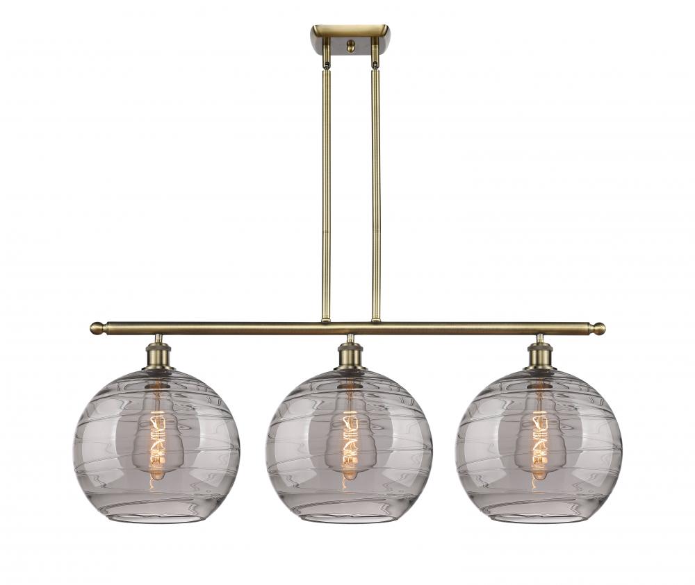 Athens Deco Swirl - 3 Light - 39 inch - Antique Brass - Cord hung - Island Light