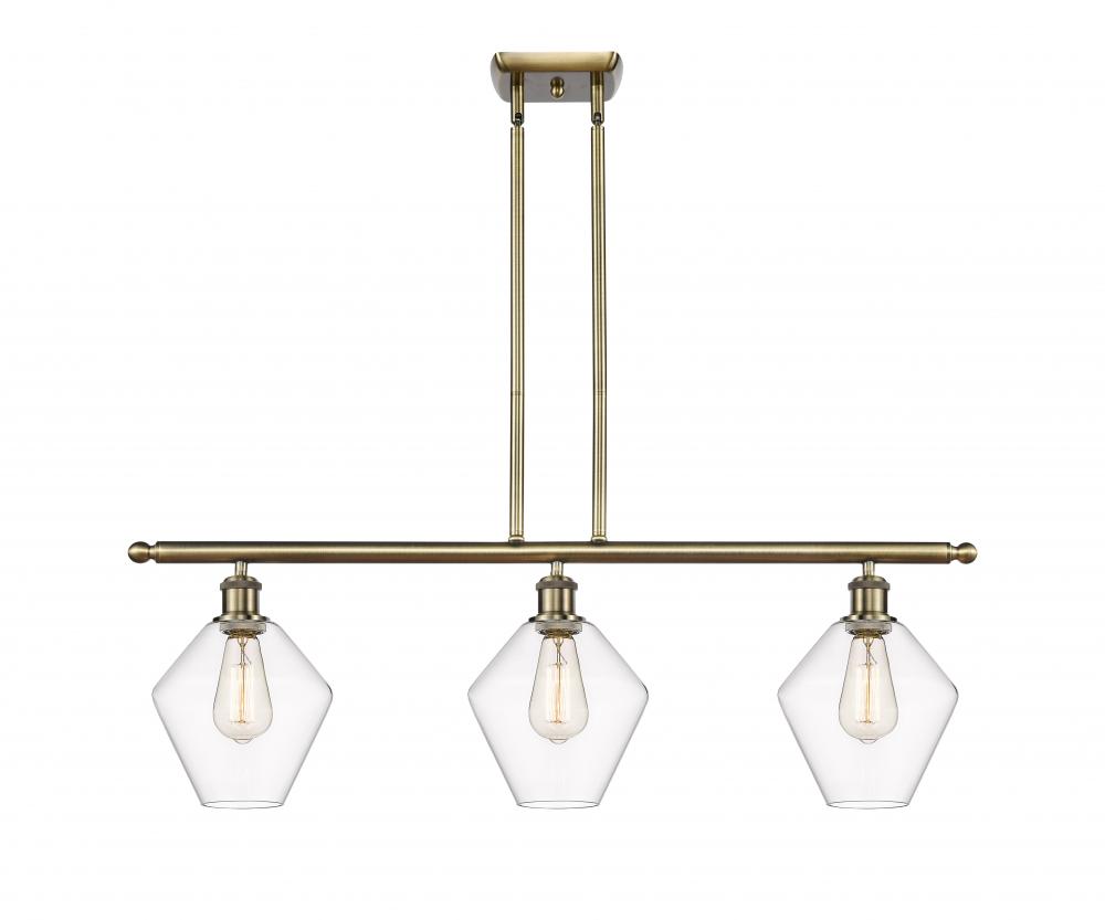 Cindyrella - 3 Light - 36 inch - Antique Brass - Cord hung - Island Light