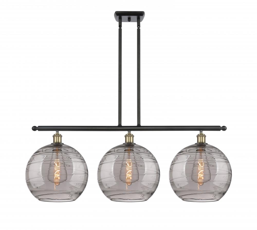 Athens Deco Swirl - 3 Light - 39 inch - Black Antique Brass - Cord hung - Island Light