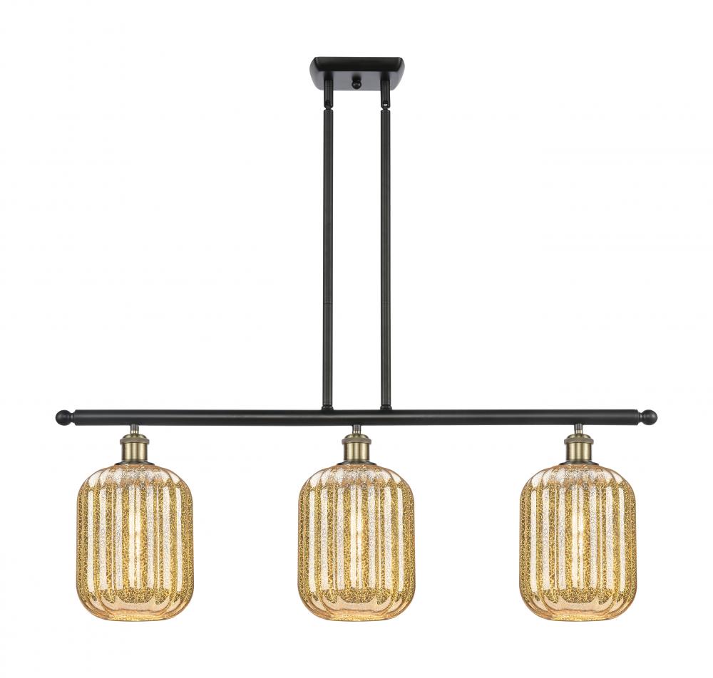 Preston Cylinder - 3 Light - 36 inch - Antique Brass - Stem Hung - Island Light