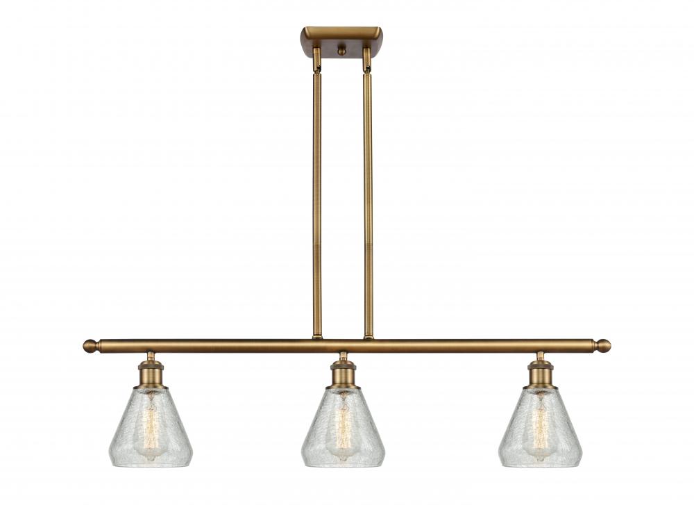 Conesus - 3 Light - 36 inch - Brushed Brass - Cord hung - Island Light