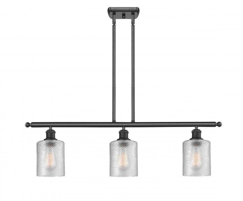 Cobbleskill - 3 Light - 36 inch - Matte Black - Cord hung - Island Light