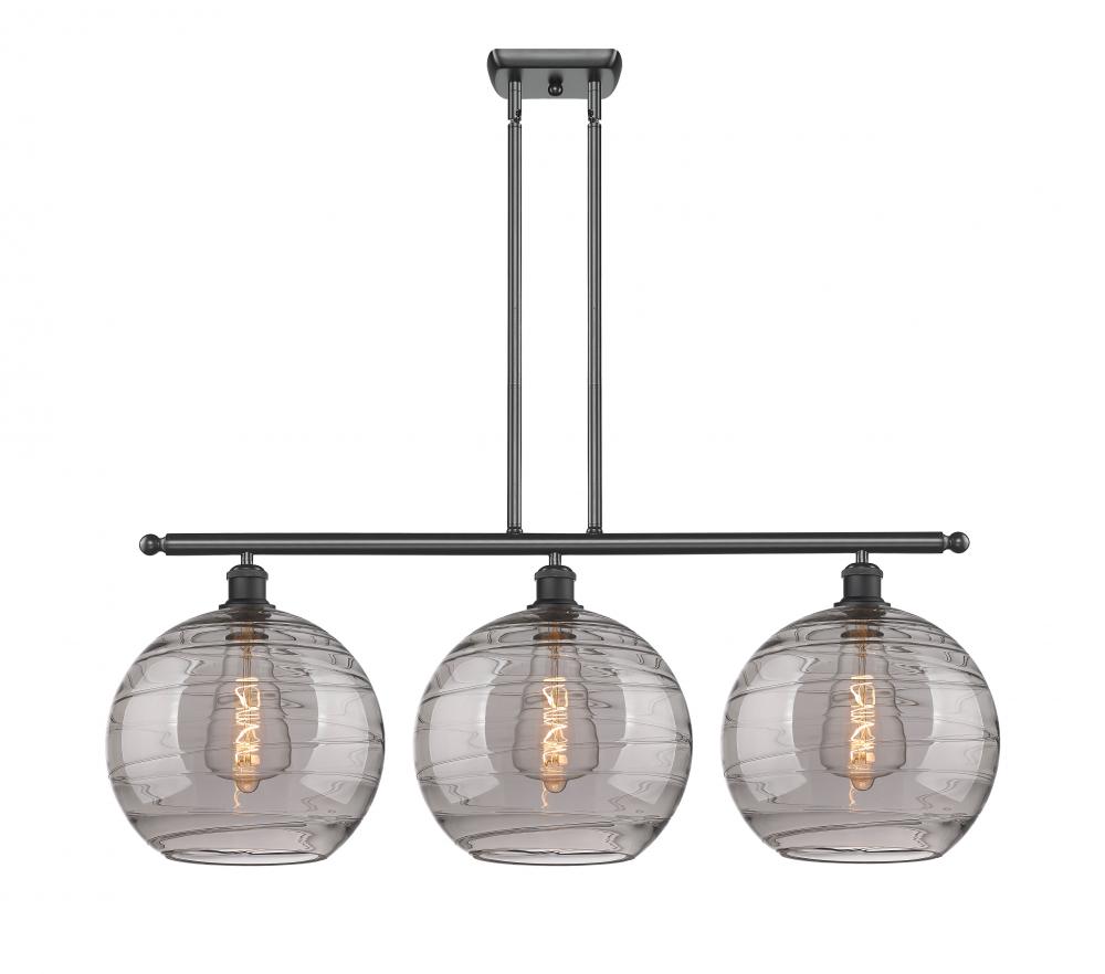 Athens Deco Swirl - 3 Light - 39 inch - Matte Black - Cord hung - Island Light