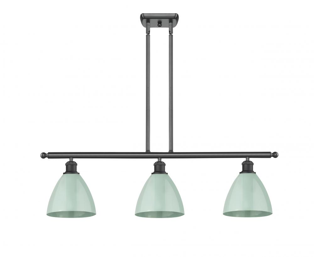 Plymouth - 3 Light - 36 inch - Matte Black - Cord hung - Island Light