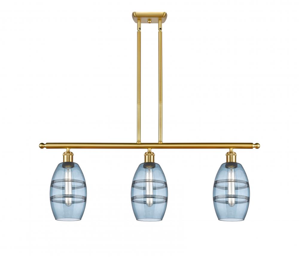 Vaz - 3 Light - 36 inch - Satin Gold - Cord hung - Island Light